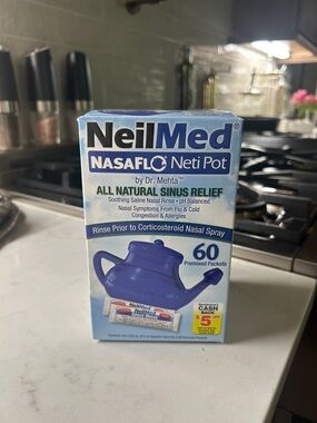 Nasaflo Neti Pot Sinus Rinse - Blue. New Unopened